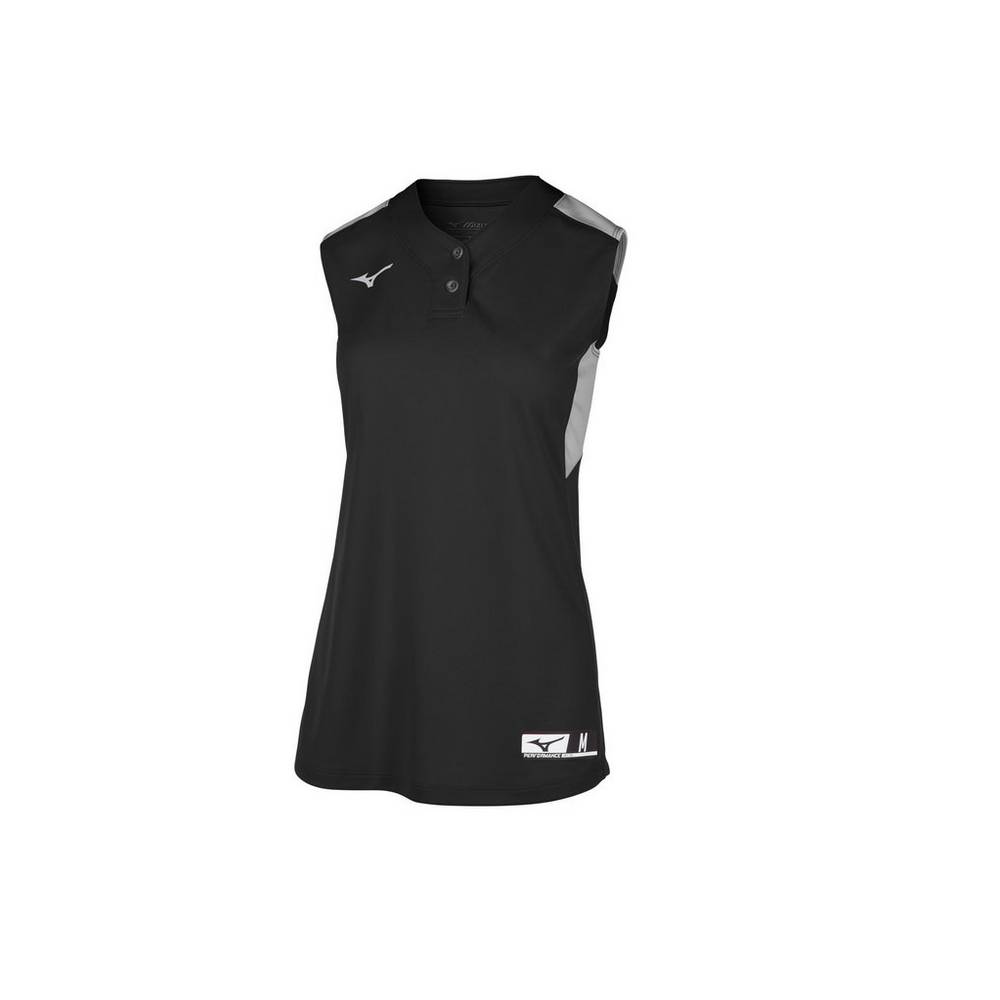 Damske Dresy Mizuno Aerolite 2-Button Sleeveless Softball Čierne/Siva Vypredaj NJDC79584